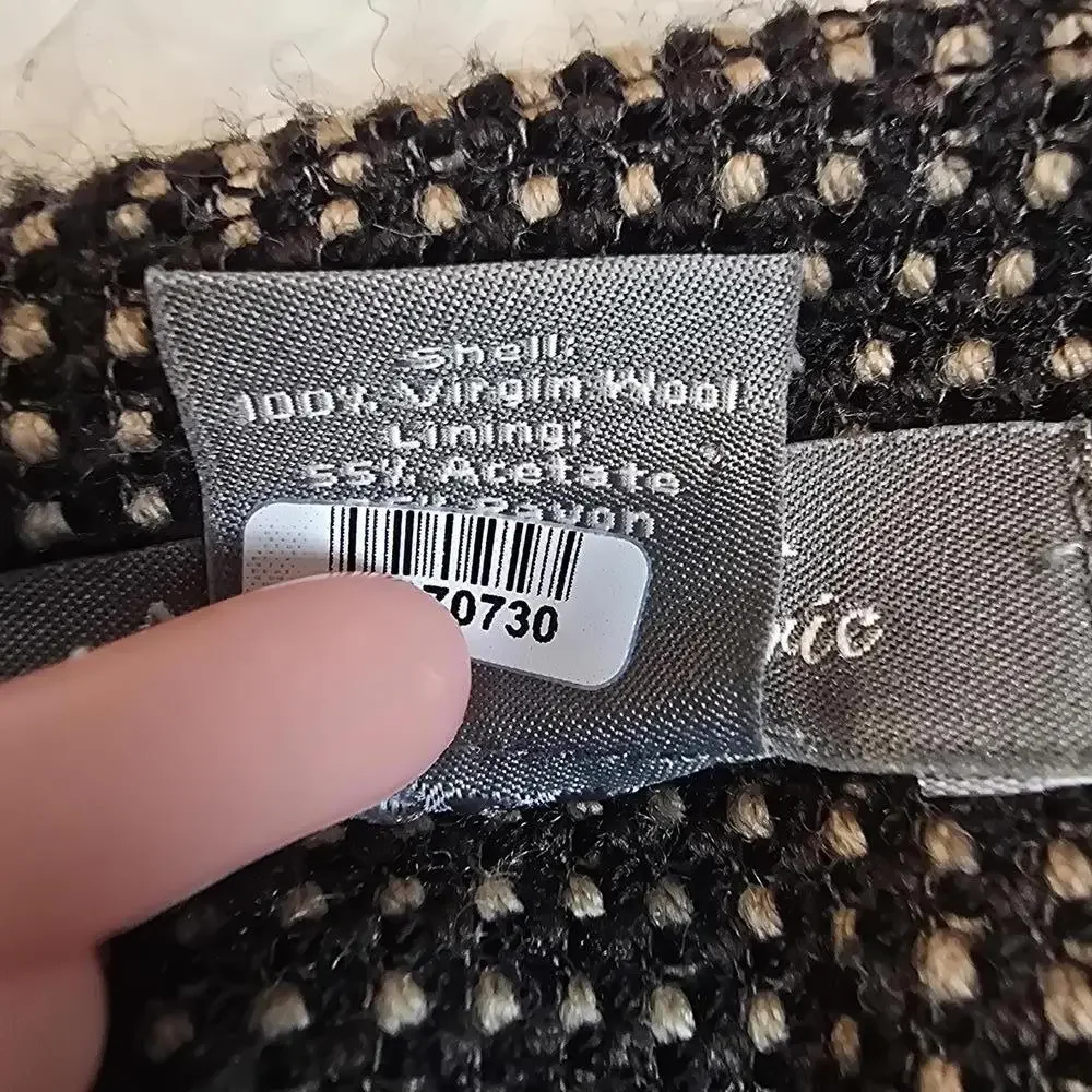 Ann Taylor 100% Virgin Wool Women's Brown&Tan Houndstooth Patterned Skirt Size 2 - Picture 6 of 9